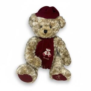 Vintage 1999 Harrods Knightsbridge Christmas Teddy Bear Plush 12” London Holiday